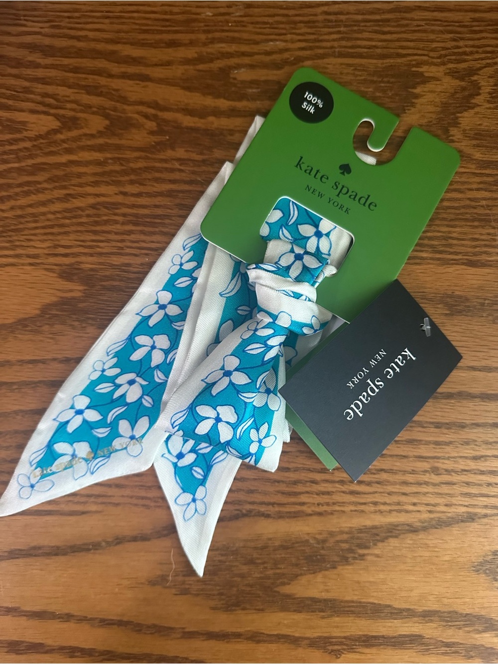 Kate Spade Floral Vines Silk Skinny Scarf